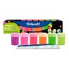 Témpera Pelikan flúo x20ml - 6 colores + pincel + mezclador