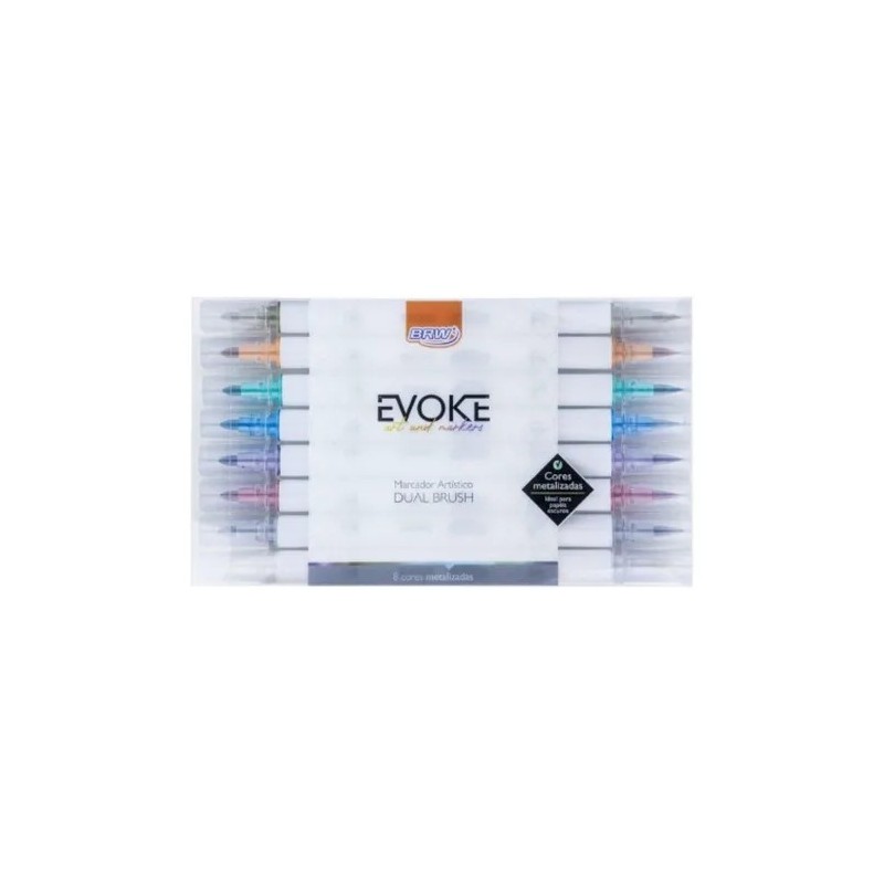 Marcadores BRW Evoke - Metallic X 8u - Doble Punta