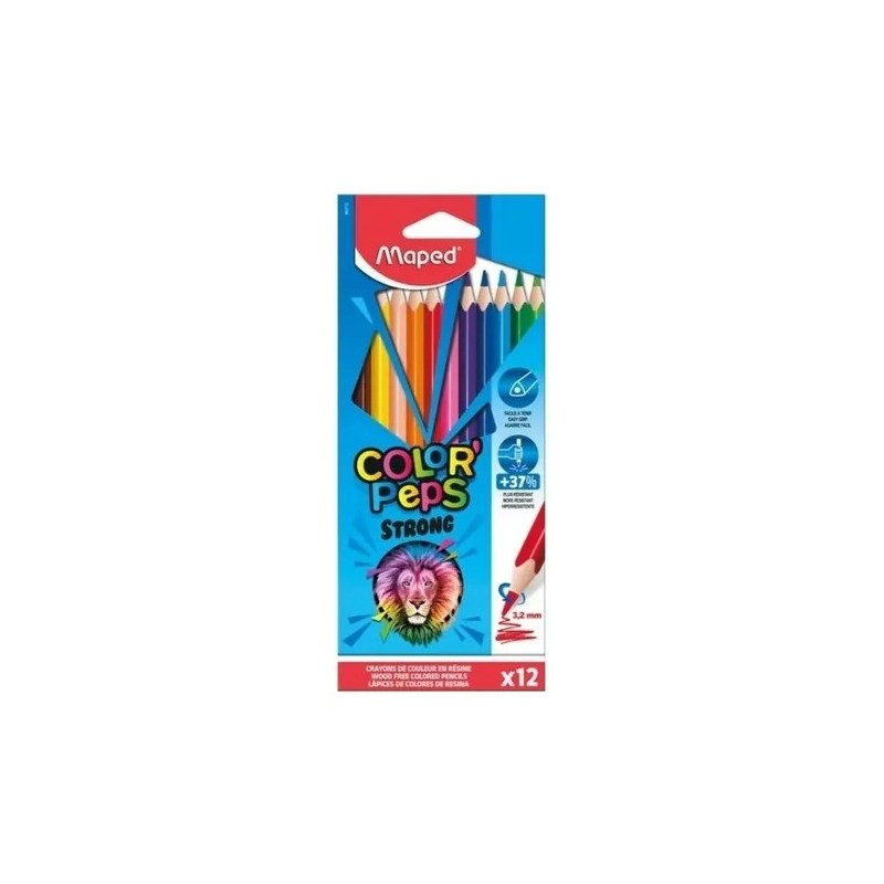 Lápices de colores Maped Colorpeps Strong x12