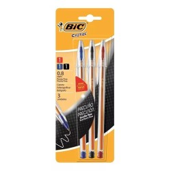 Lapicera bolígrafo Bic cristal 3 colores