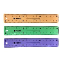 Regla Pizzini x15cm color pastel
