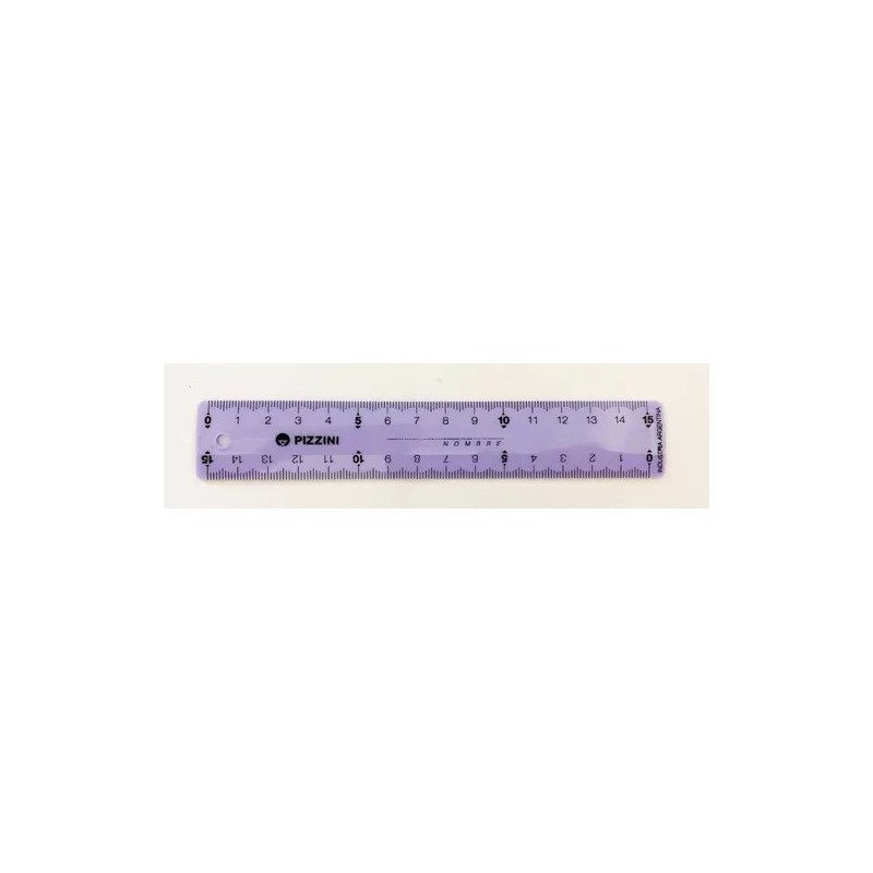 Regla Pizzini x15cm color pastel