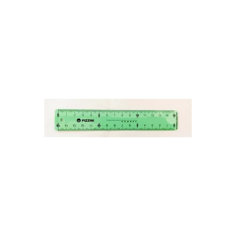 Regla Pizzini x15cm color pastel