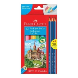 Lápices de colores Faber-Castell x12u +3 de grafito