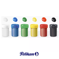 Témpera Pelikan x25ml - 6 colores + pincel + mezclador