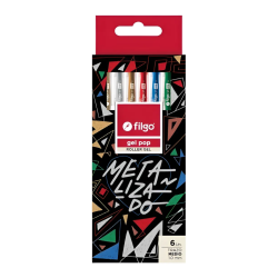 Lapiceras Gel Pop X6 Metalizado Filgo
