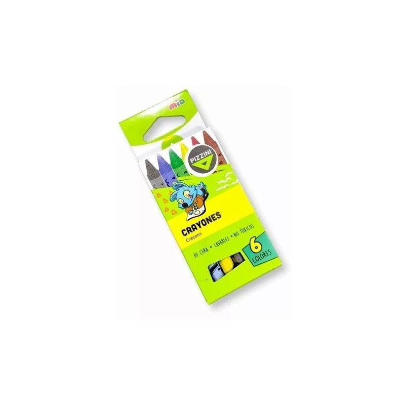 Crayones Pizzini x 6 colores lavable
