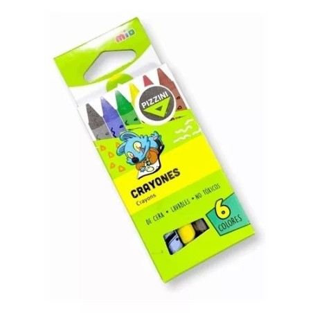 Crayones Pizzini x 6 colores lavable