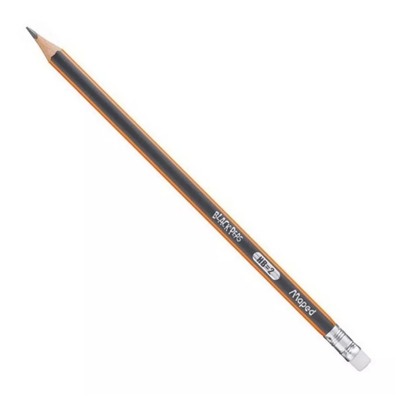 Lápiz Negro Maped Con Goma HB 2