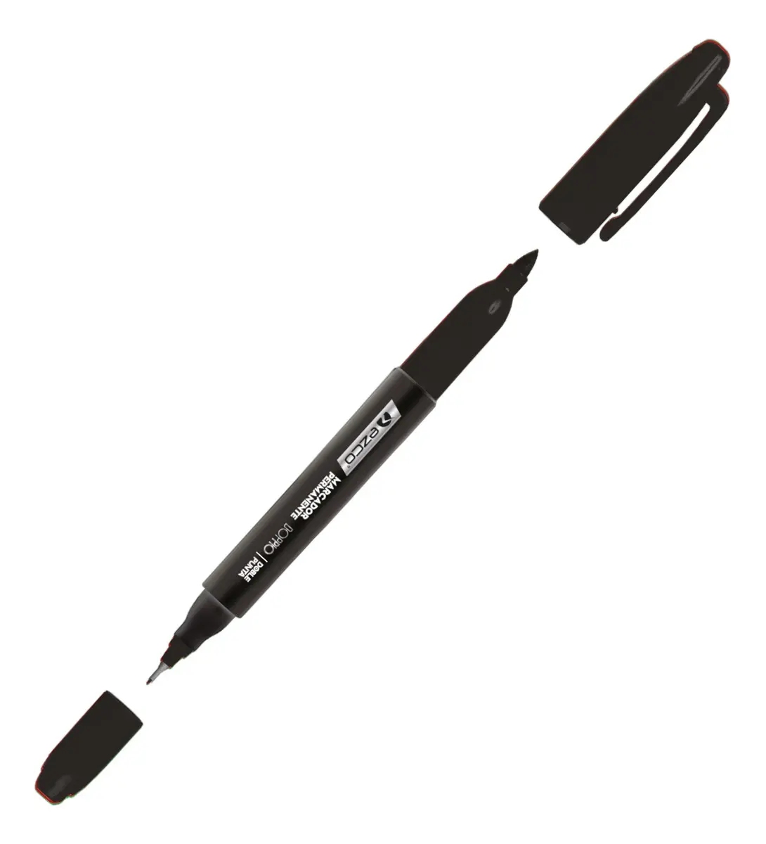 Marcador Ezco Doppio permanente doble punta - negro
