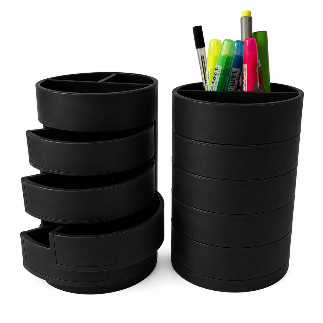 Porta lápices plástico - organizador con gavetas