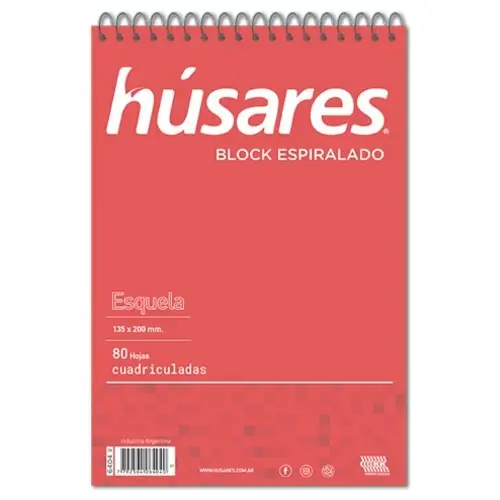 Block Húsares A5 - Cuadriculado - x80 hojas