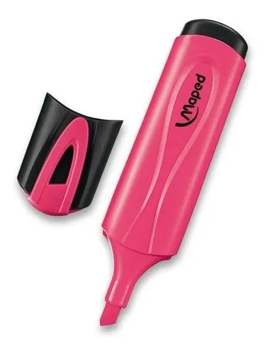 Resaltador flúo Maped chato rosa