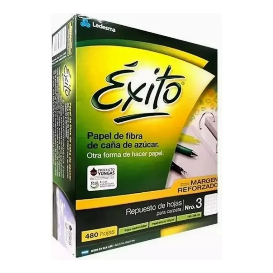 Repuesto Nro3 x480 hojas Éxito - Margen Reforzado