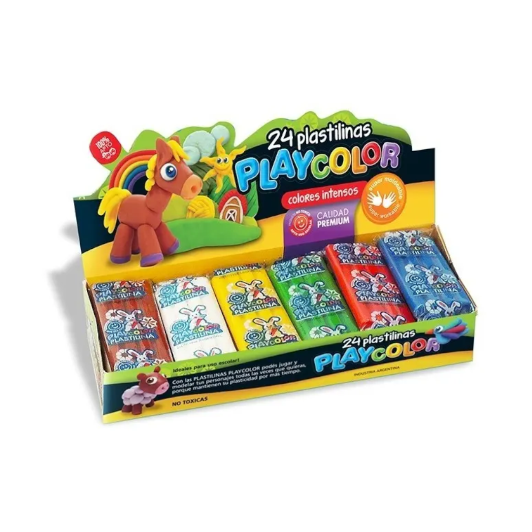 Plastilina Playcolor x 24 - colores surtidos