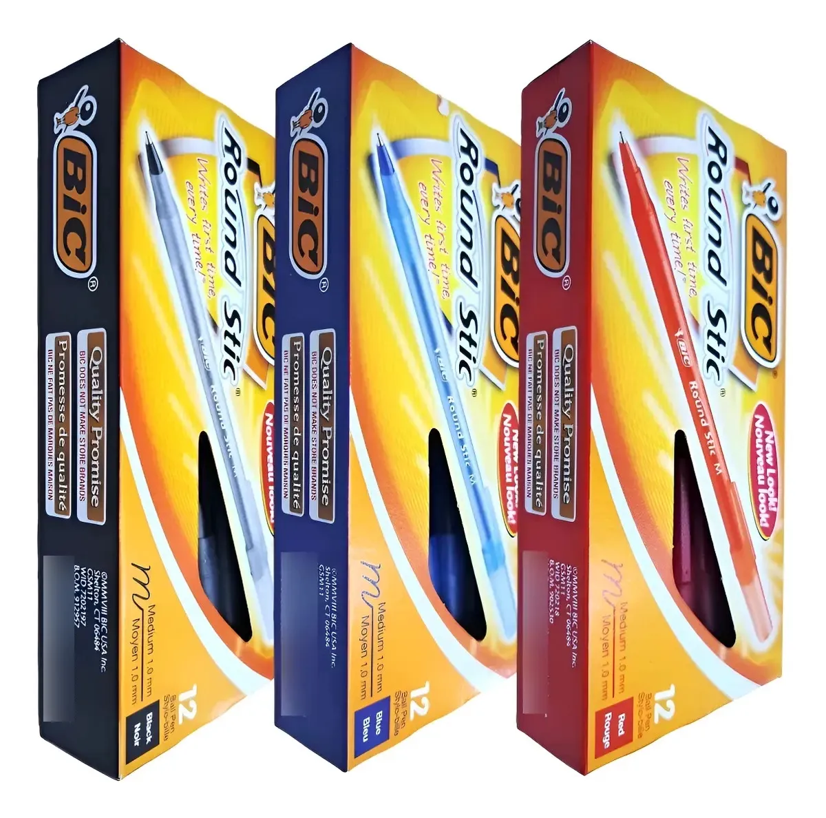 Lapicera Bolígrafo Bic Round Stick - caja x12