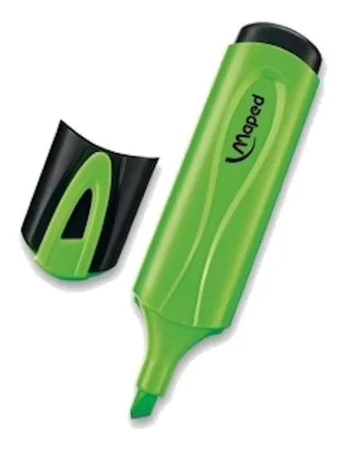 Resaltador flúo Maped chato verde