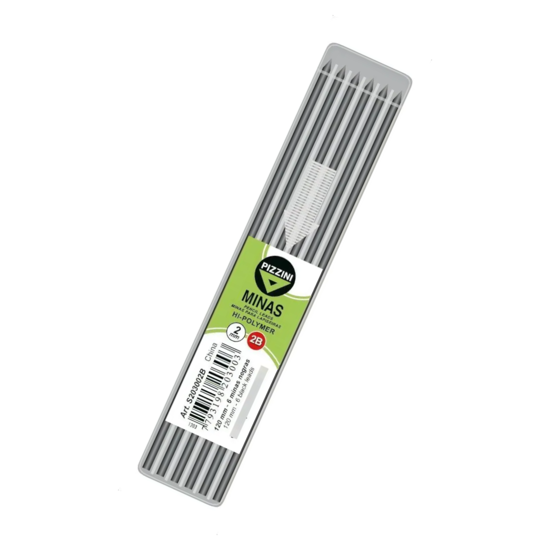 Minas Pizzini 2B - 2mm - para Portamina - Compás