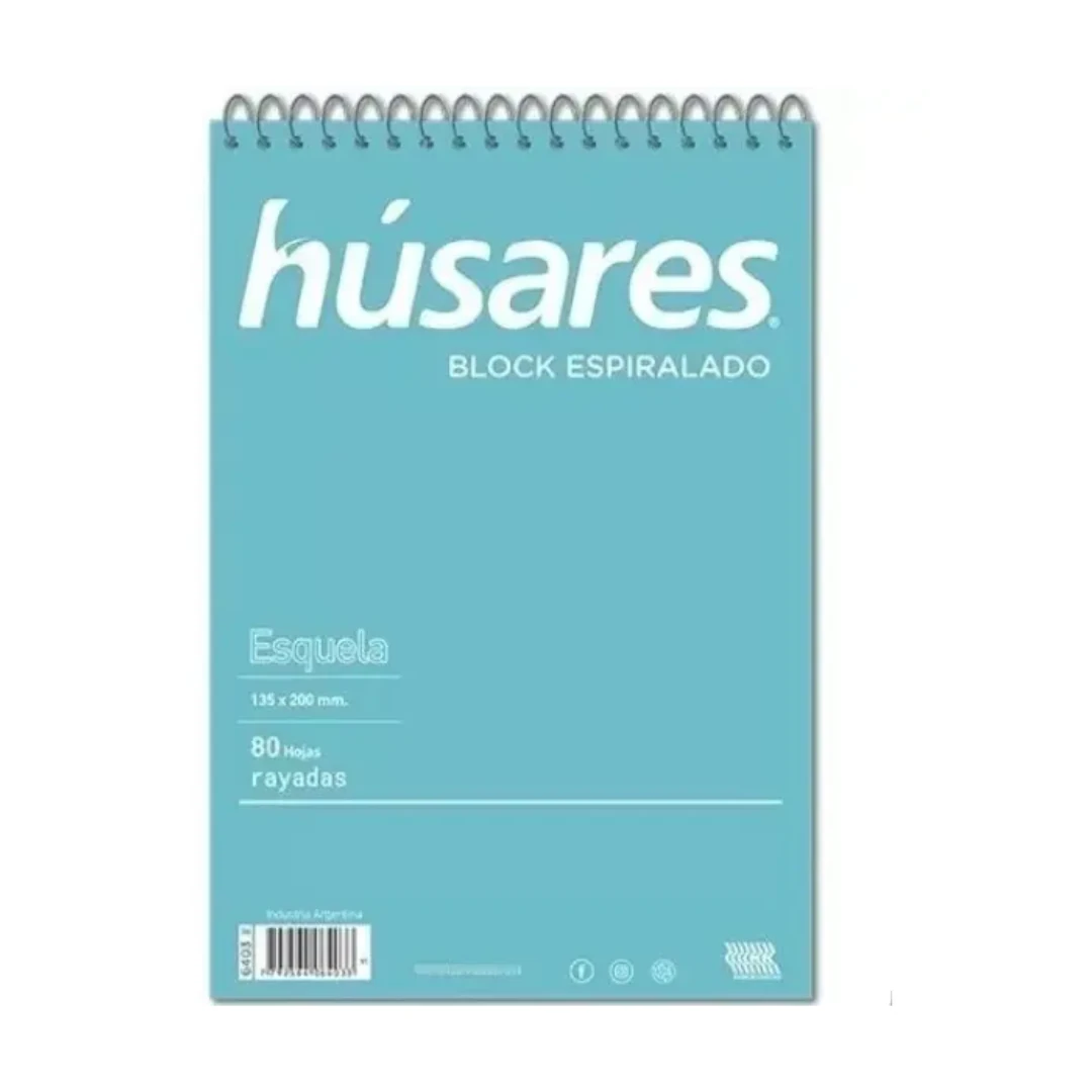 Block Húsares A5 - Rayado - x80 hojas