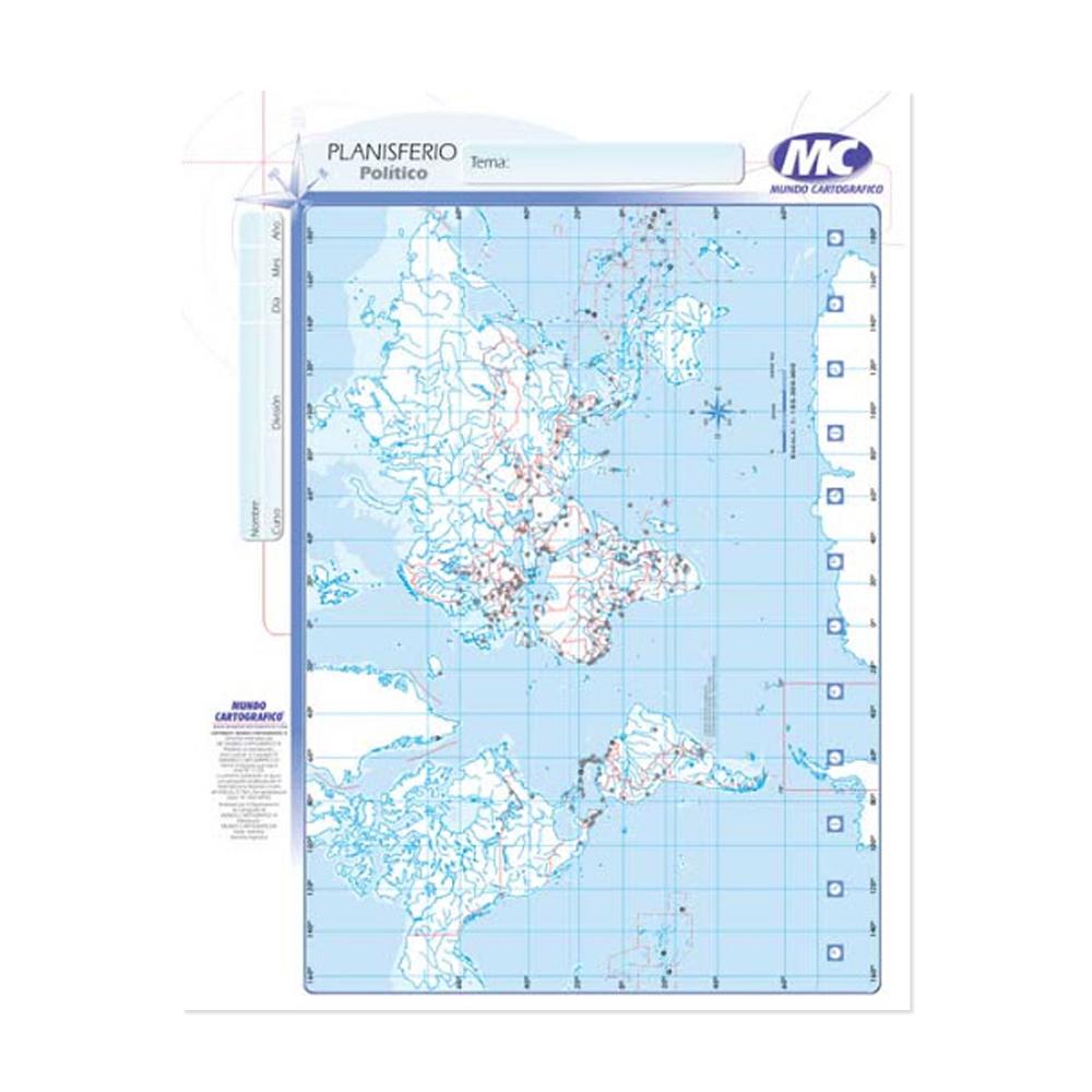 Mapa Planisferio MC - político nro 3 